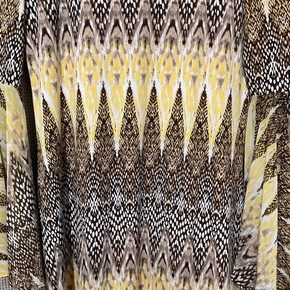 MSK Printed Dress, Brown/Yellow Combo, Size Small - Picture 4 of 8